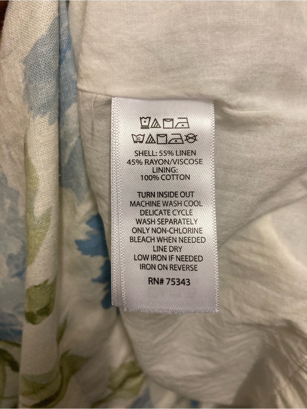 Laura Ashley Linen Blend Dress with Blue and Green Floral Print - Picture 4 of 6
